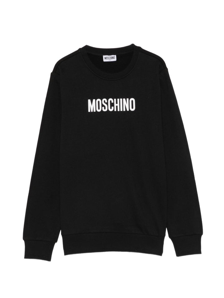 Felpa nera per bambino HUF0A8LCA93 60100 Moschino Kids 