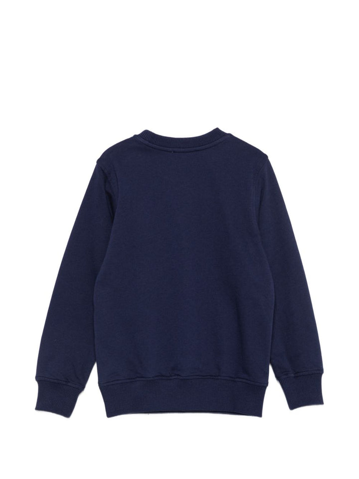 Felpa blu navy per bambino HUF0A9LCA40 40016 Moschino Kids 