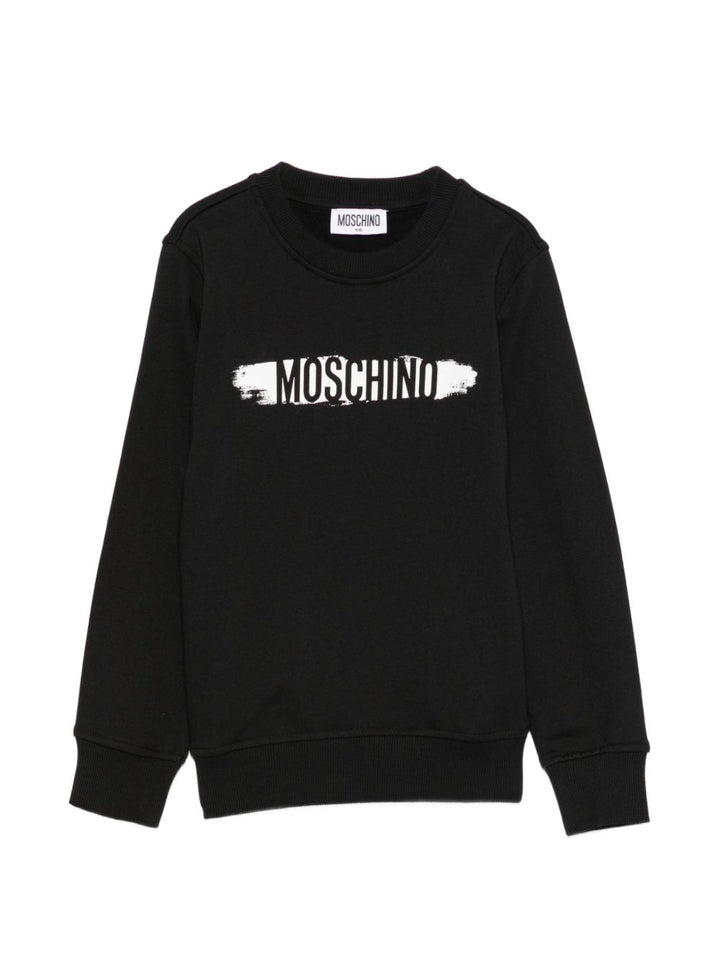 Felpa nera per bambino HUF0AALCA40 60100 Moschino Kids 