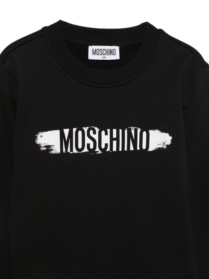 Felpa nera per bambino HUF0AALCA40 60100 Moschino Kids 