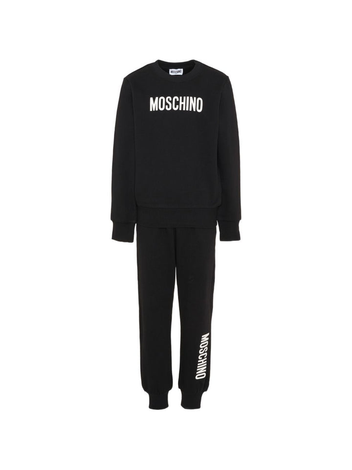 Completo sportivo nero per bambino HUK04SLCA93 60100 Moschino Kids 