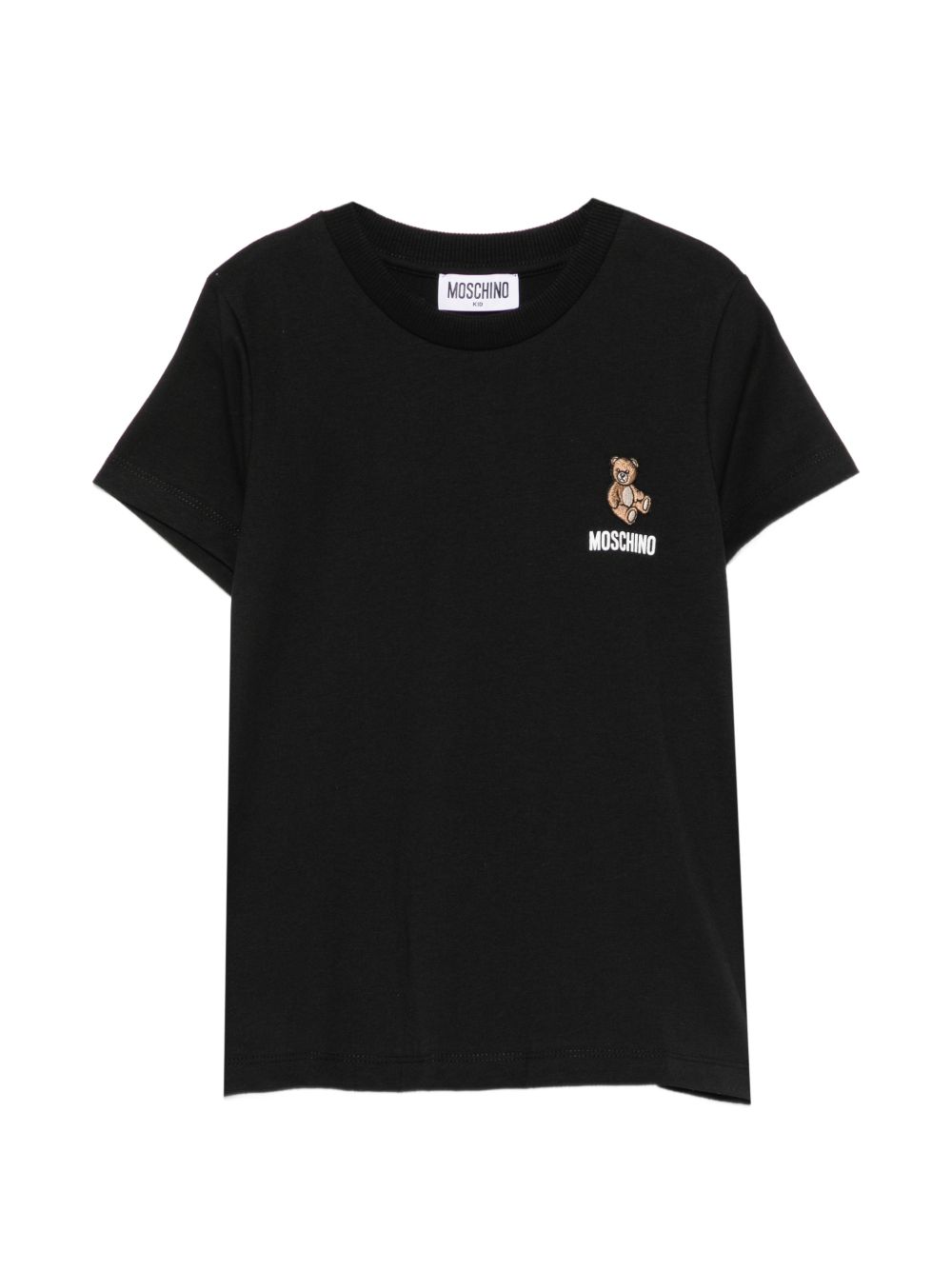 T-shirt nero per bambina HUM05YLAA59 60100 Moschino Kids 