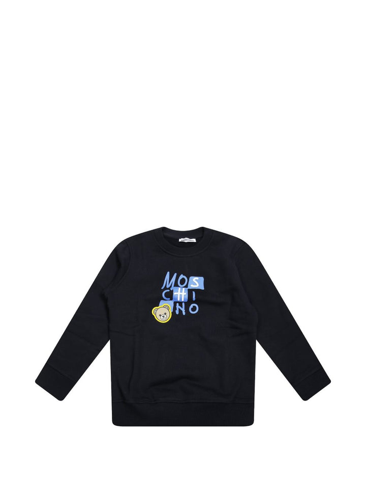 Felpa nera per bambino HZF08VLCA77 60100 Moschino Kids 