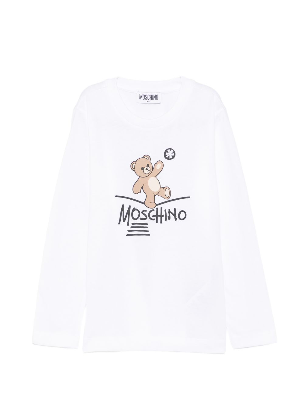 T-shirt bianca per bambino HZO00JLAA20 10101 Moschino Kids 