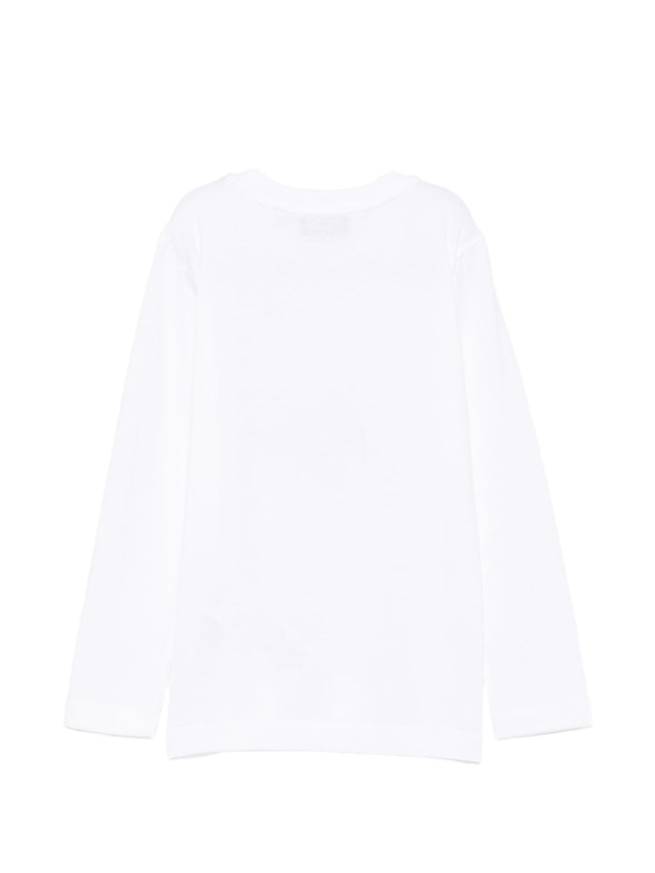 T-shirt bianca per bambino HZO00JLAA20 10101 Moschino Kids 