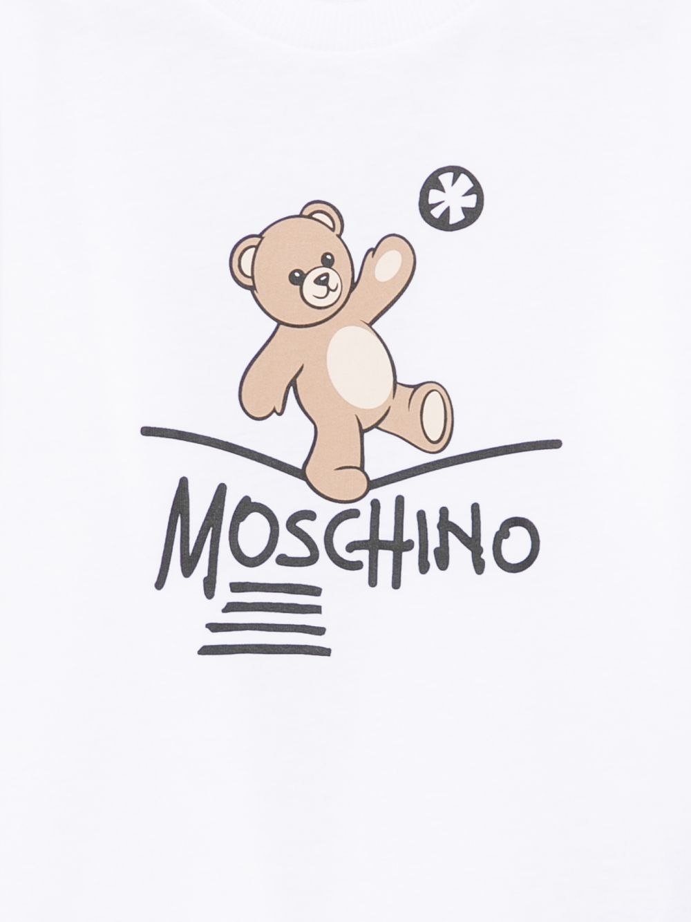 T-shirt bianca per bambino HZO00JLAA20 10101 Moschino Kids 