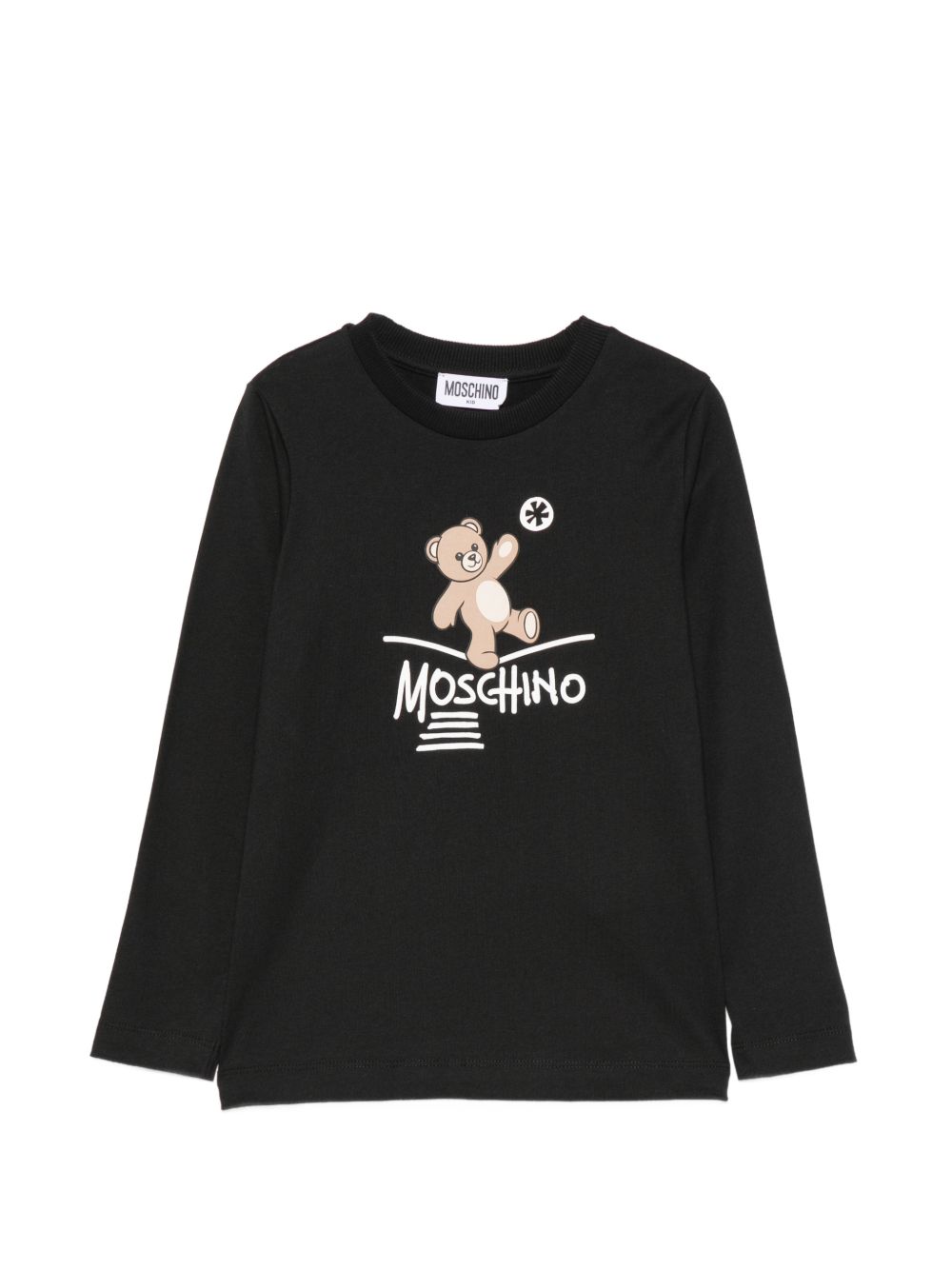 T-shirt nera per bambino HZO00JLAA20 60100 Moschino Kids 