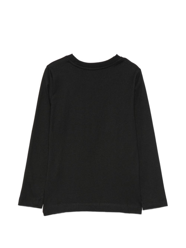 T-shirt nera per bambino HZO00JLAA20 60100 Moschino Kids 
