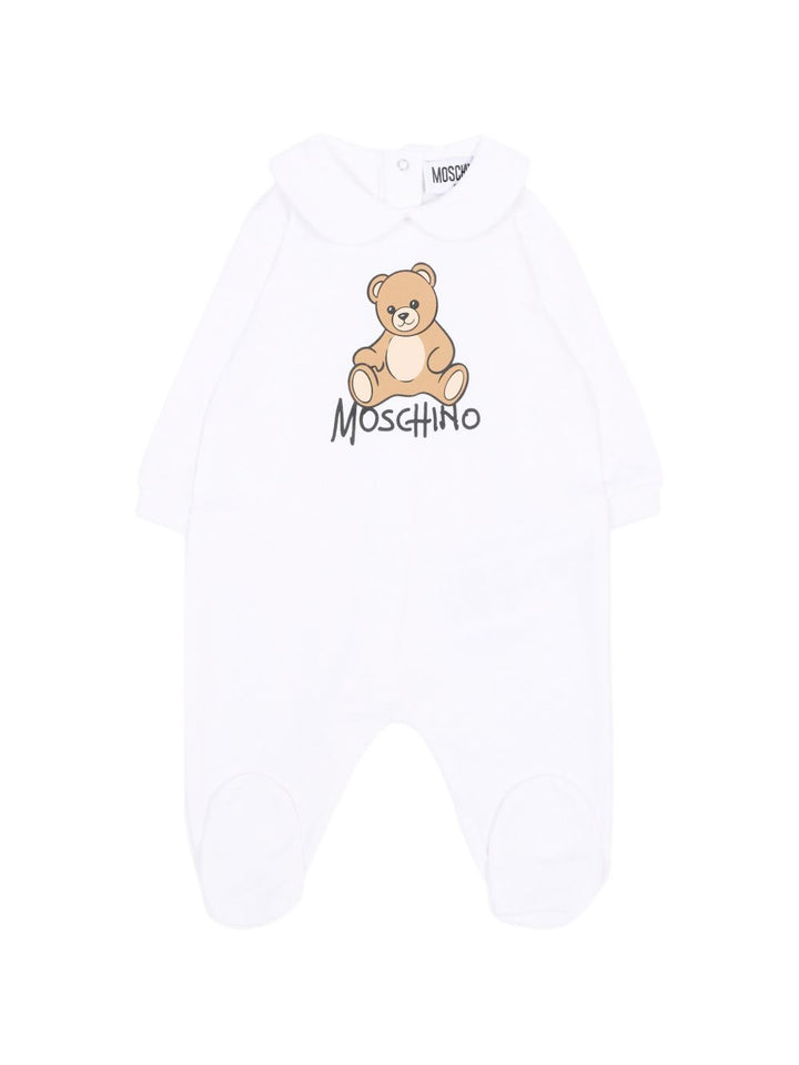 Tutina bianca per neonato M5Y037LCA40 10101 Moschino Kids 