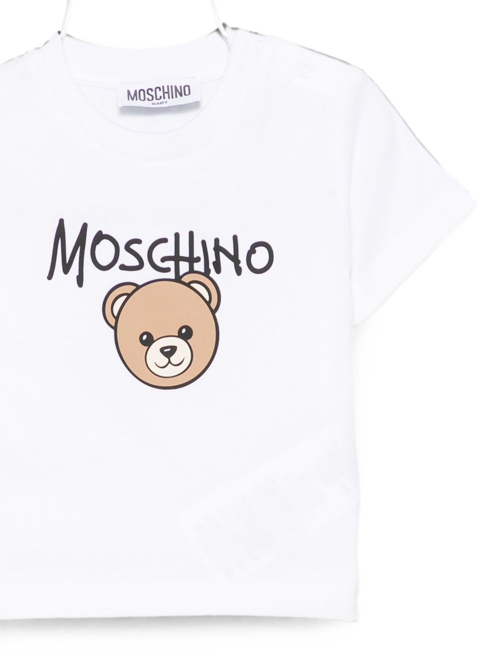 T-shirt bianco per neonato M6M047LAA34 10101 Moschino Kids 