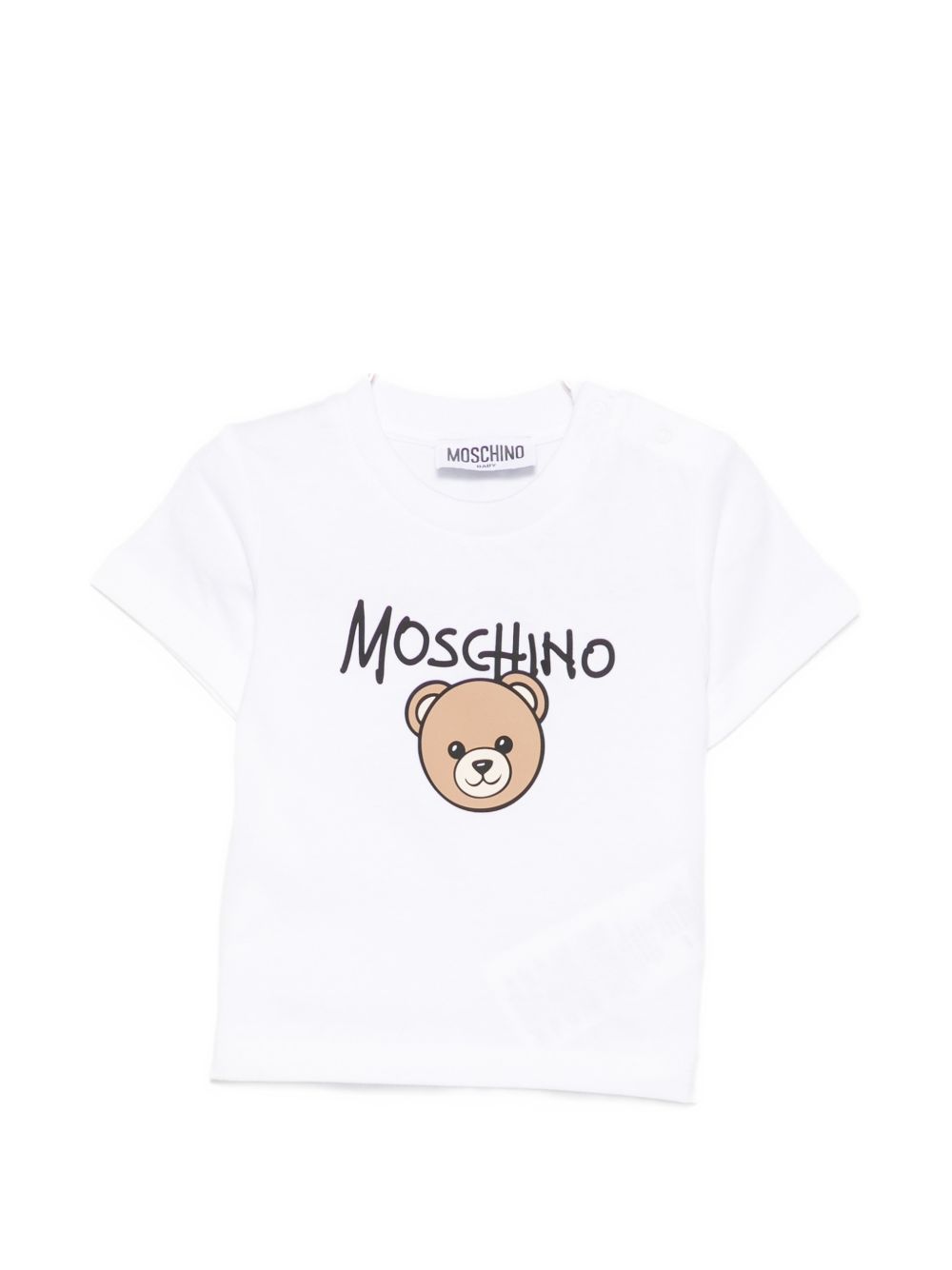 T-shirt bianco per neonato M6M047LAA34 10101 Moschino Kids 
