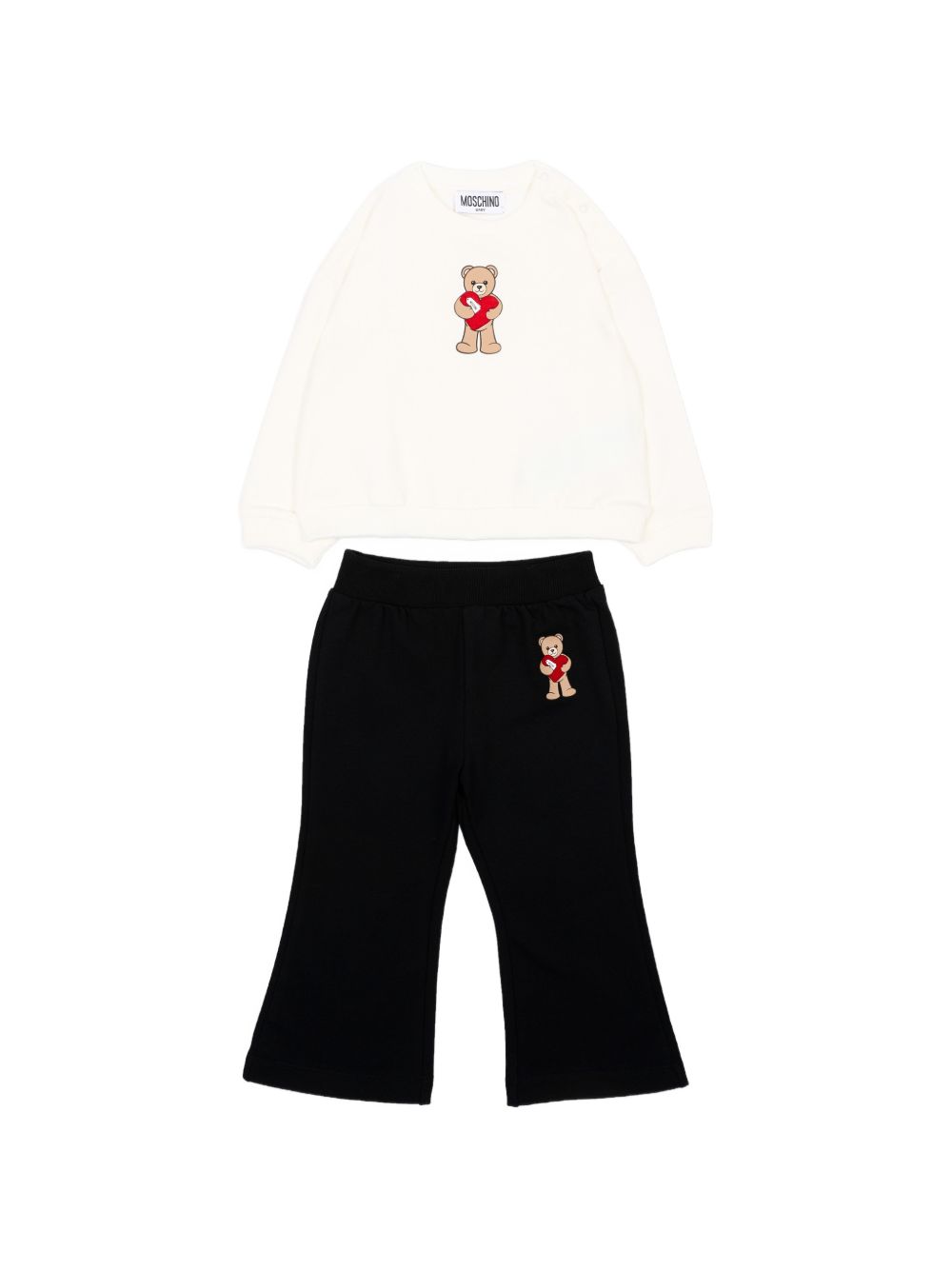 Completo sportivo bianco/nero per neonata MDK03GLDA63 83933 Moschino Kids 