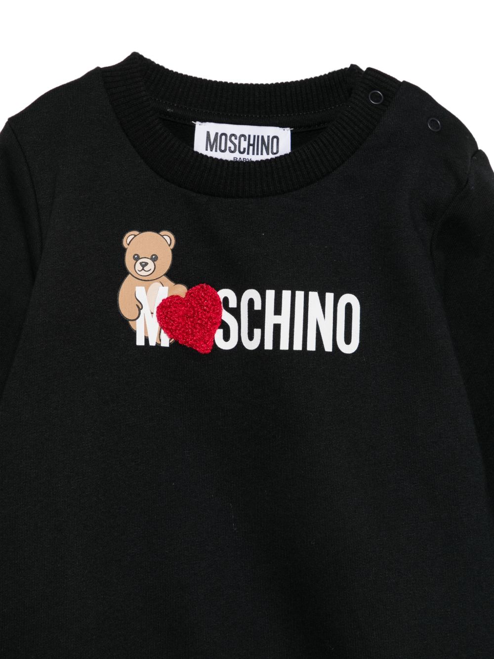 Felpa nera per neonato MHF02KLCA40 60100 Moschino Kids 