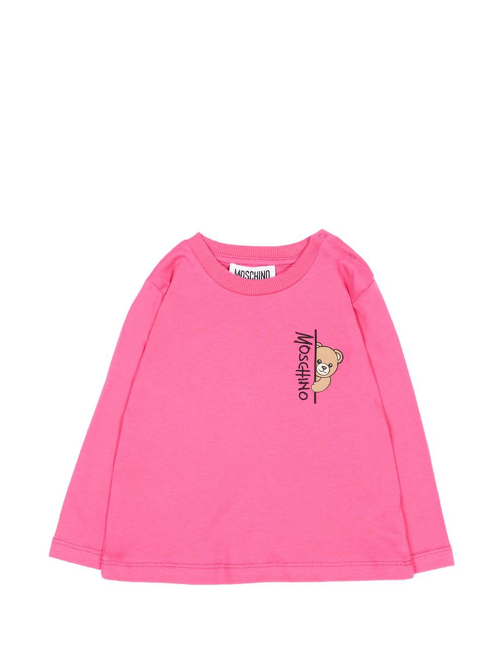 T-shirt fucsia per neonata MNO014LAA58 51450 Moschino Kids 