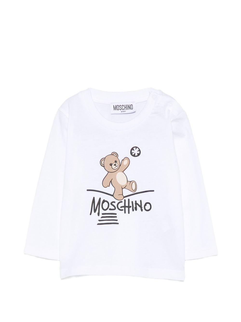 T-shirt bianco per neonato MOO014LAA20 10101 Moschino Kids 