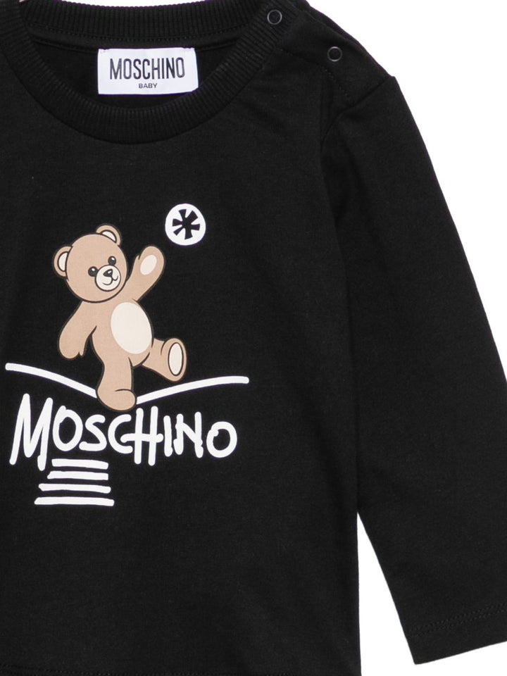 T-shirt nero per bambino MOO014LAA20 60100 Moschino Kids 