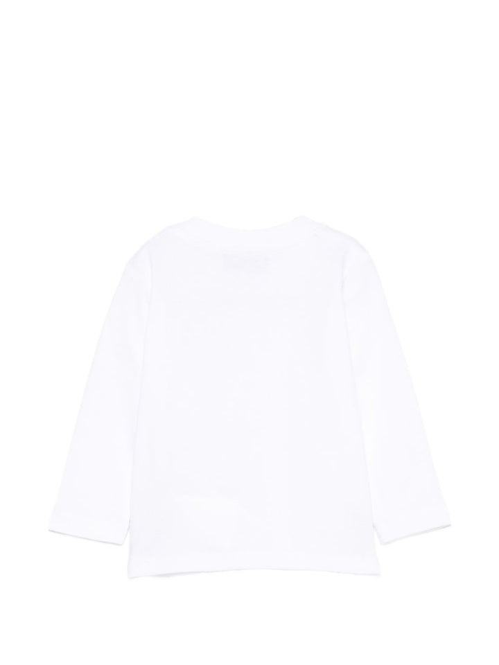 T-shirt bianca per neonato MRO014LAA34 10101 Moschino Kids 