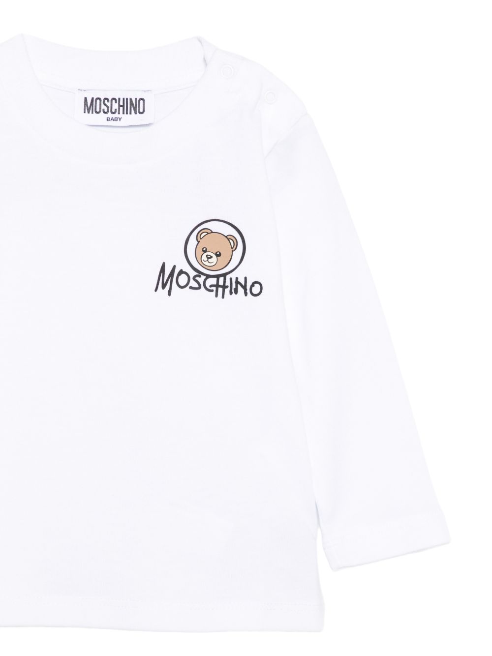 T-shirt bianca per neonato MRO014LAA34 10101 Moschino Kids 