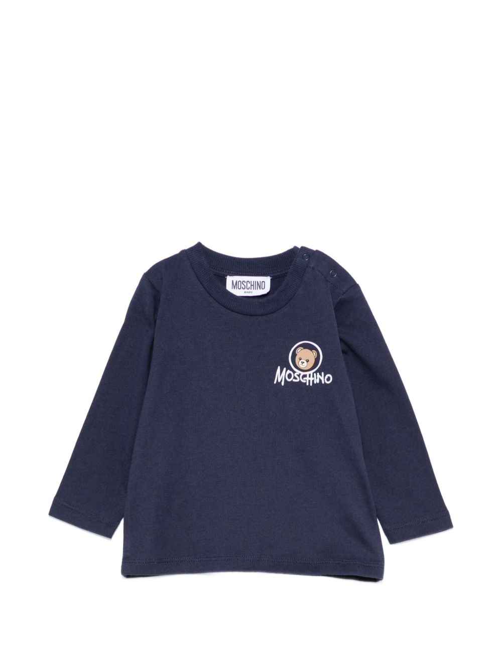 T-shirt blu navy per neonato MRO014LAA34 40016 Moschino Kids 