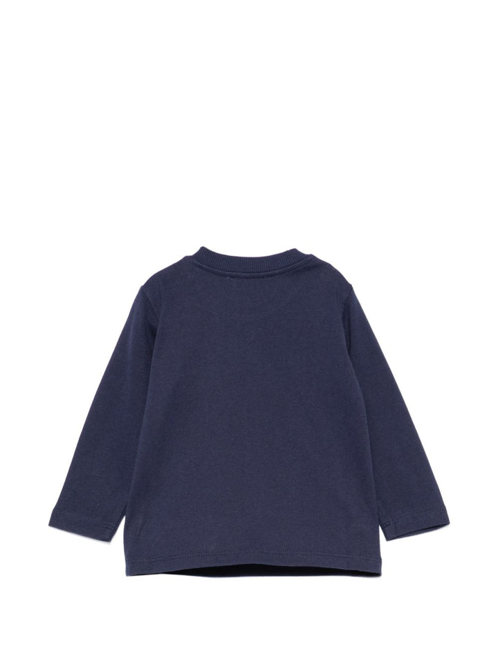 T-shirt blu navy per neonato MRO014LAA34 40016 Moschino Kids 