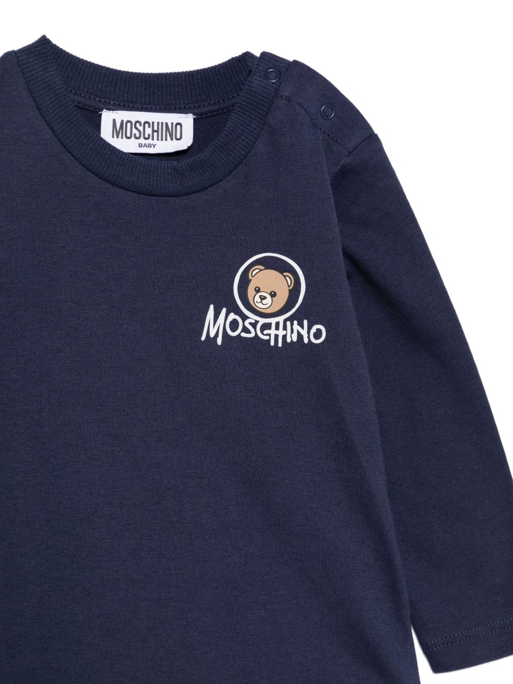 T-shirt blu navy per neonato MRO014LAA34 40016 Moschino Kids 