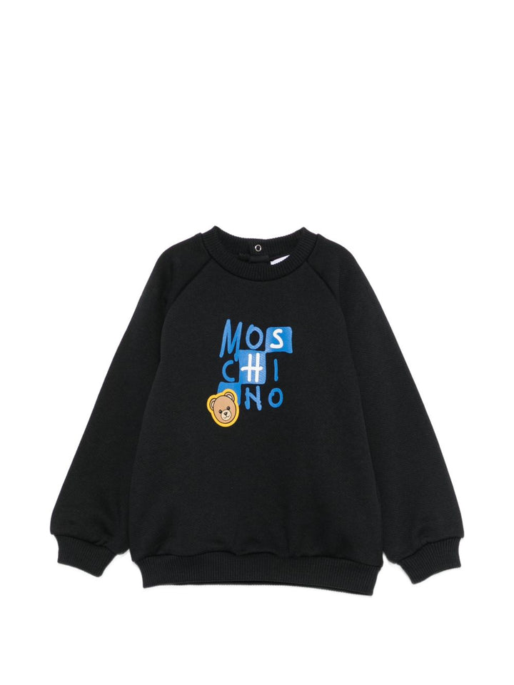 Felpa nera per neonato MUF06ELCA77 60100 Moschino Kids 