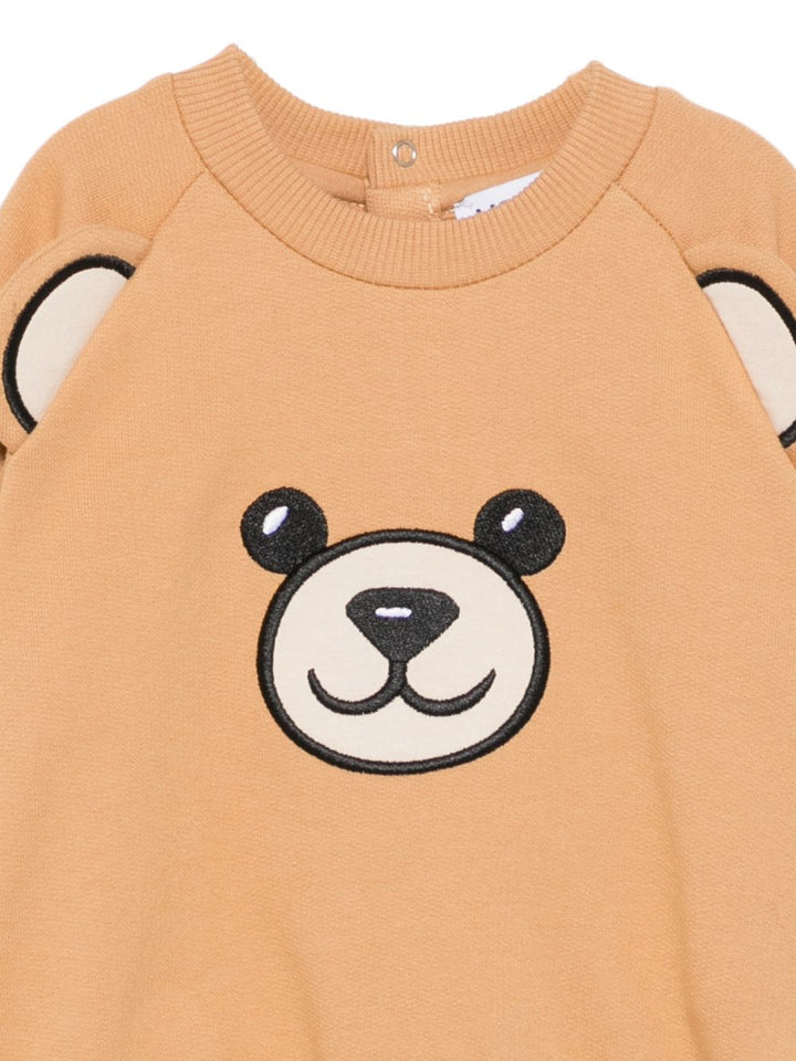Felpa marrone per neonato MUF06GLCA93 20351 Moschino Kids 