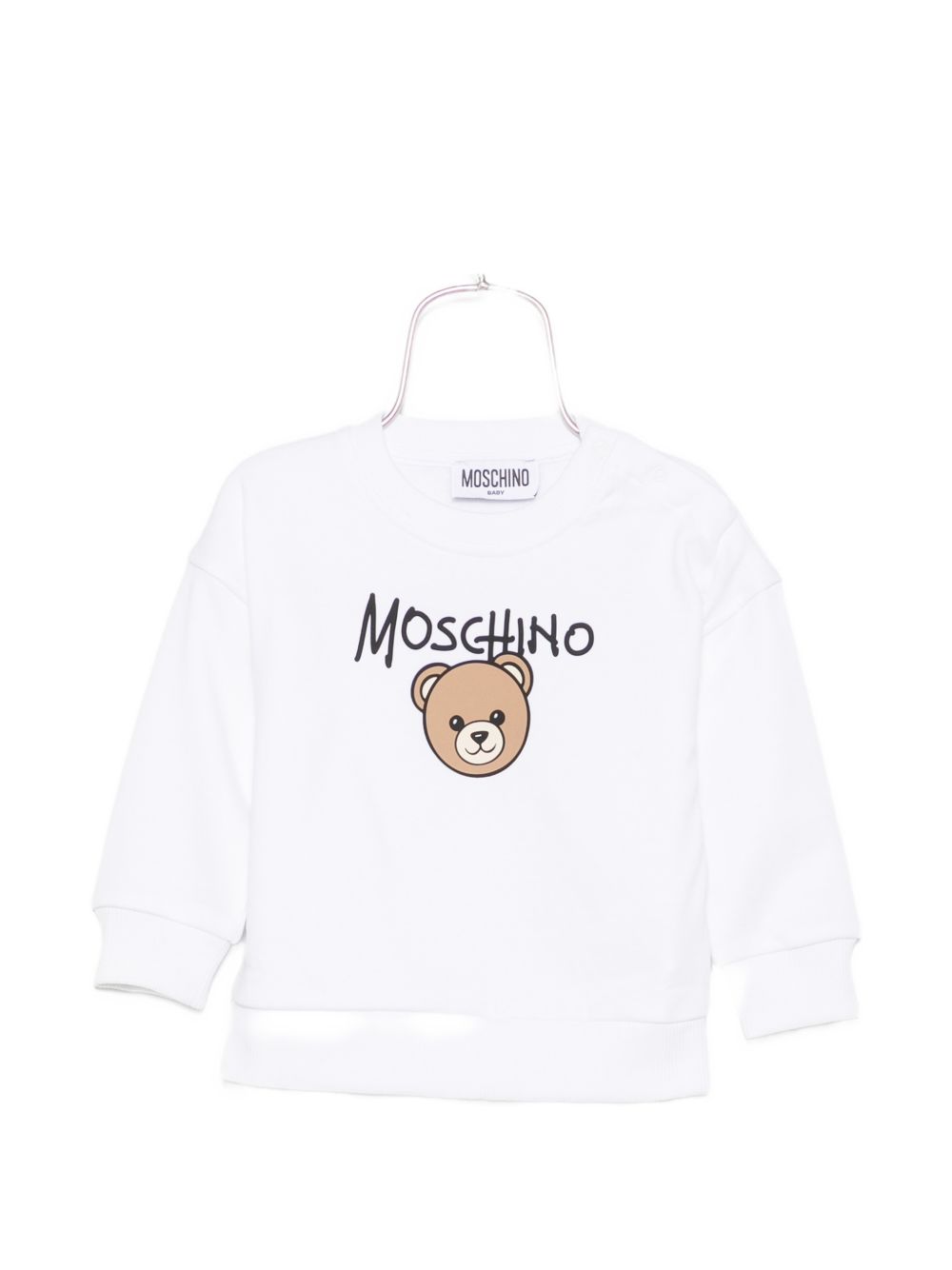 Felpa bianca per neonato MUF06HLCA83 10101 Moschino Kids 