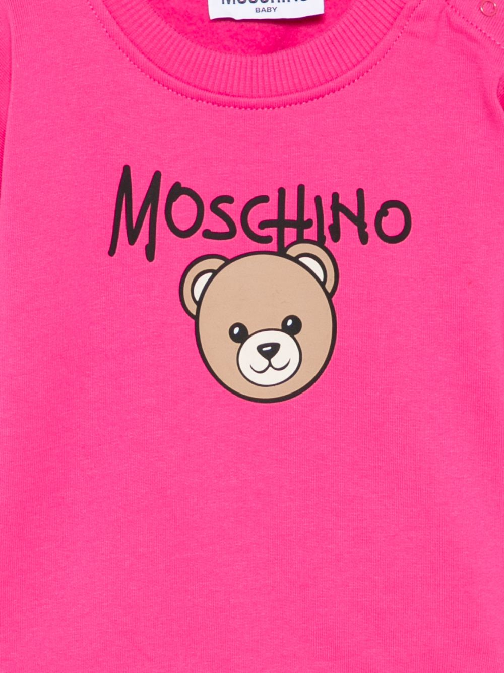 Felpa fuxia per neonata MUF06HLCA83 51450 Moschino Kids 