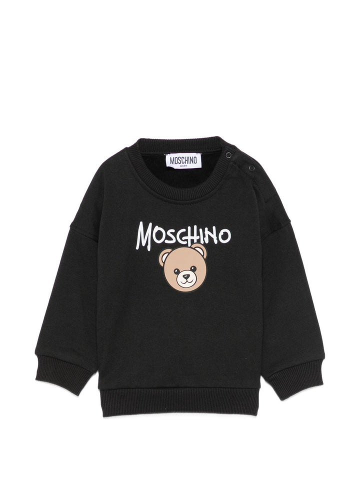 Felpa nera per neonato MUF06HLCA83 60100 Moschino Kids 