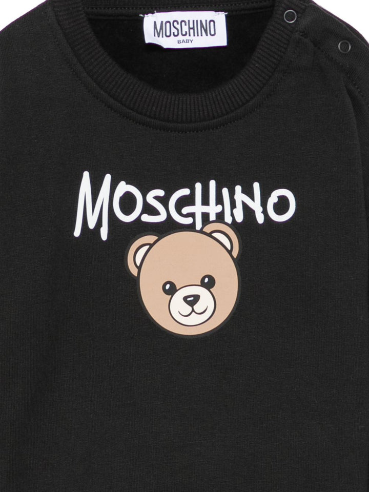 Felpa nera per neonato MUF06HLCA83 60100 Moschino Kids 