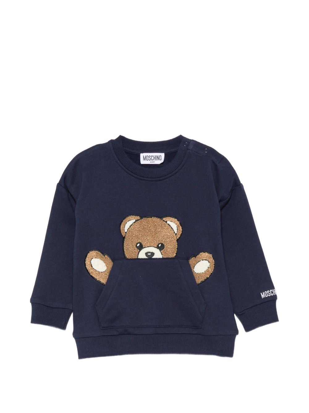 Felpa blu navy per neonato MUF06KLCA93 40016 Moschino Kids 
