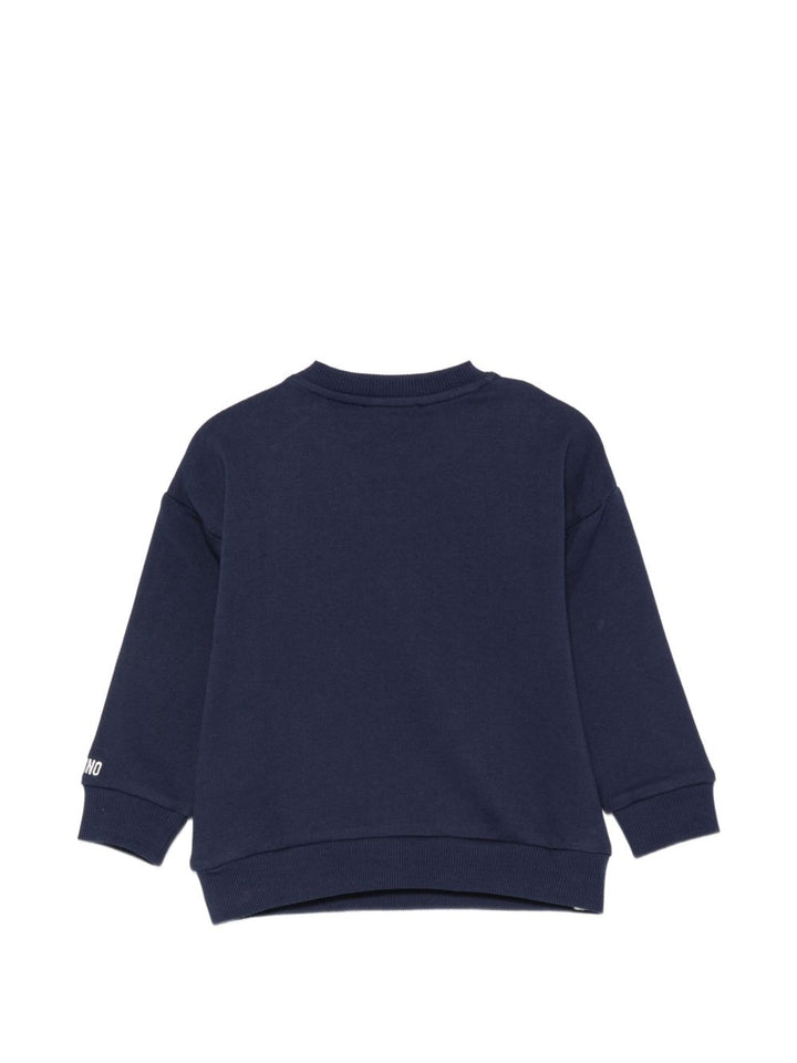 Felpa blu navy per neonato MUF06KLCA93 40016 Moschino Kids 
