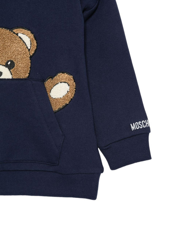 Felpa blu navy per neonato MUF06KLCA93 40016 Moschino Kids 