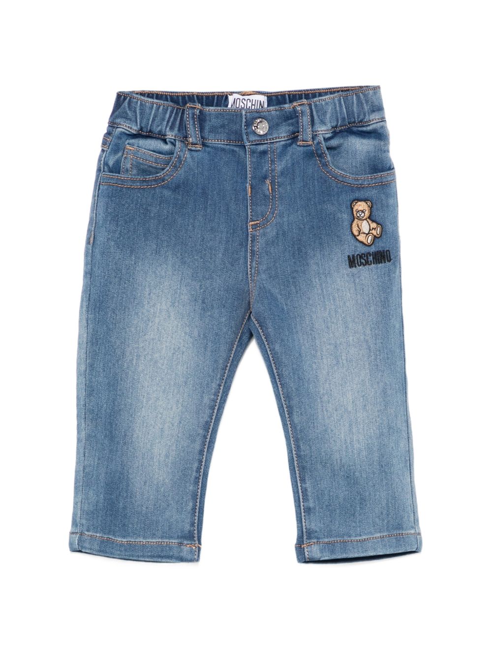 Jeans blu per neonato MUP065LXE43 40332 Moschino Kids 