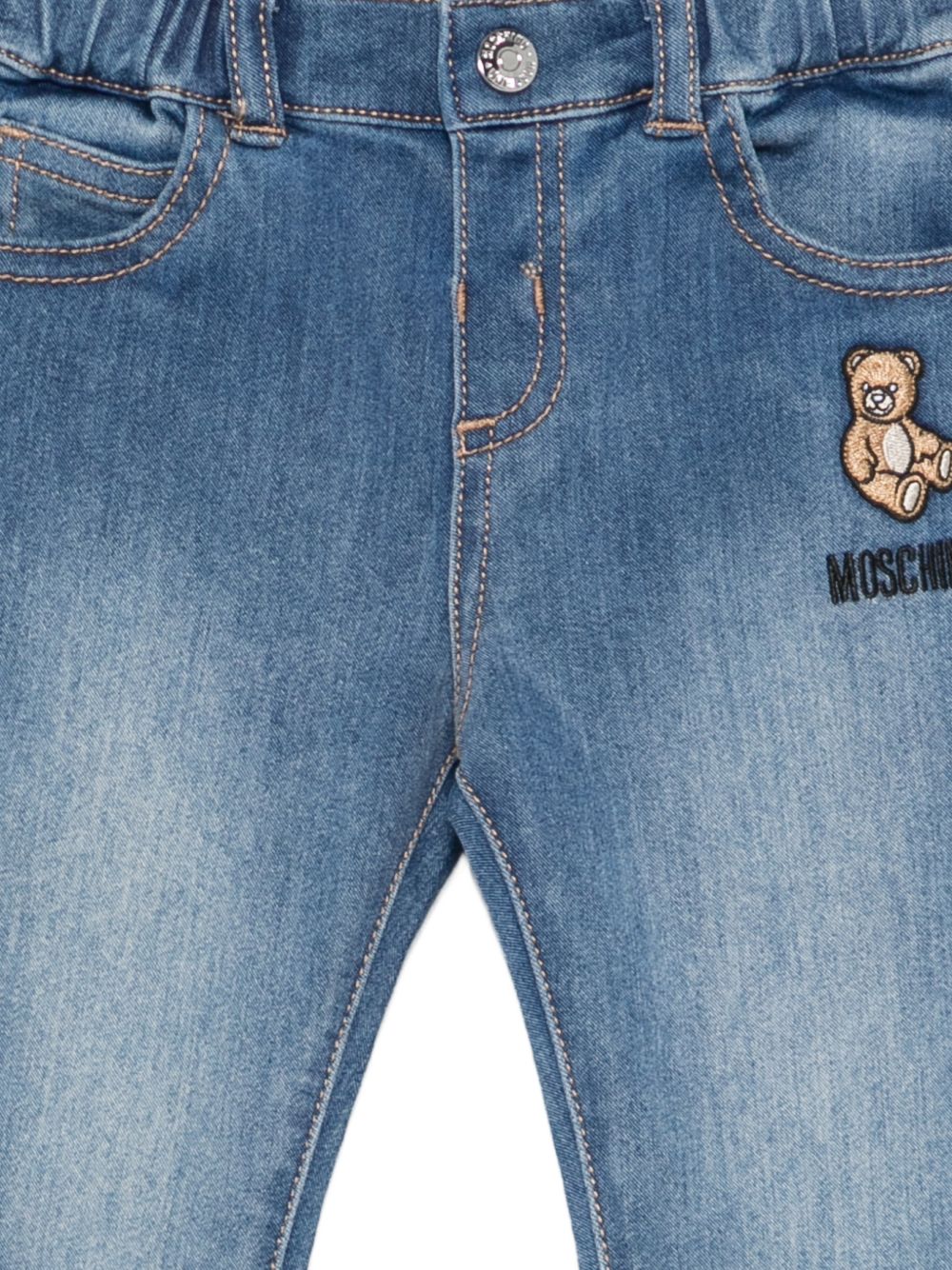 Jeans blu per neonato MUP065LXE43 40332 Moschino Kids 