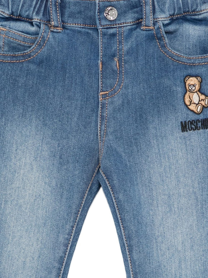 Jeans blu per neonato MUP065LXE43 40332 Moschino Kids 