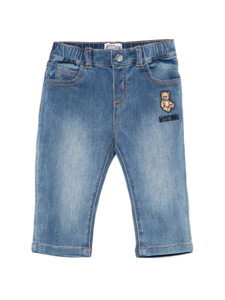 Jeans blu per neonato MUP065LXE43 40332 Moschino Kids 