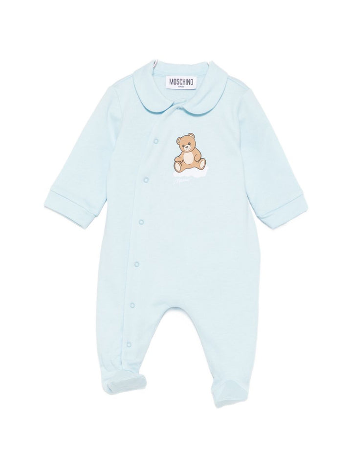 Tutina celeste per neonato MUT04YLCA40 40304 Moschino Kids 
