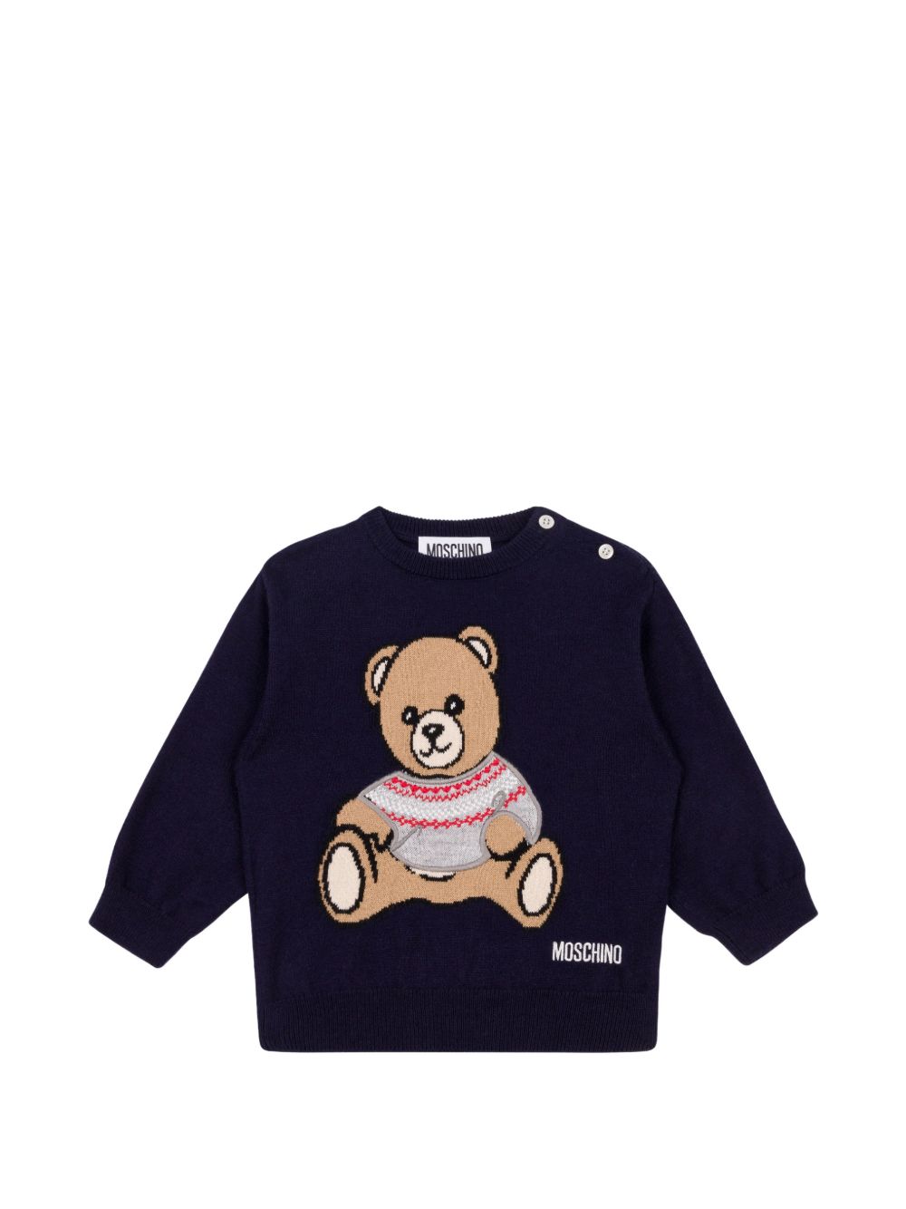 Maglione blu navy per neonato MUW00YLHE66 40016 Moschino Kids 