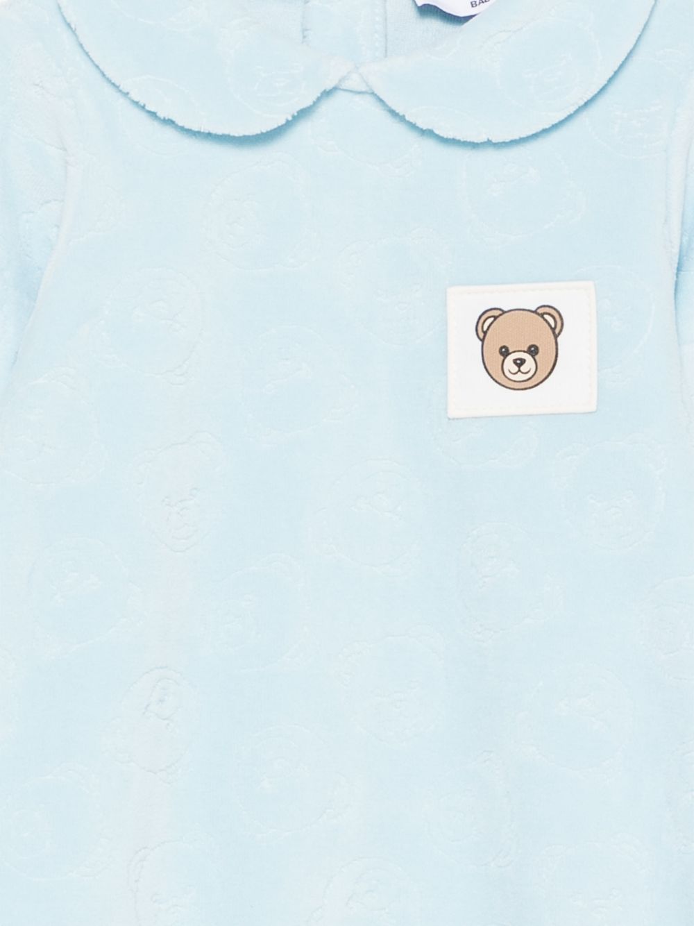 Tutina blu cielo per neonato MUY09ELGB12 40304 Moschino Kids 