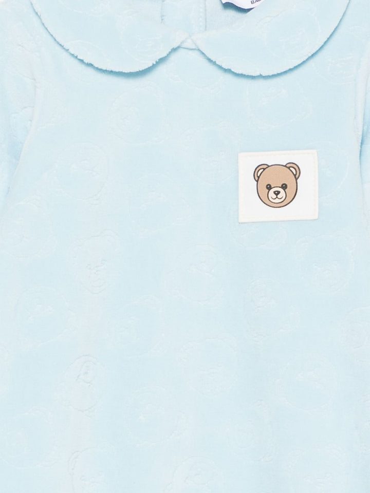 Tutina blu cielo per neonato MUY09ELGB12 40304 Moschino Kids 