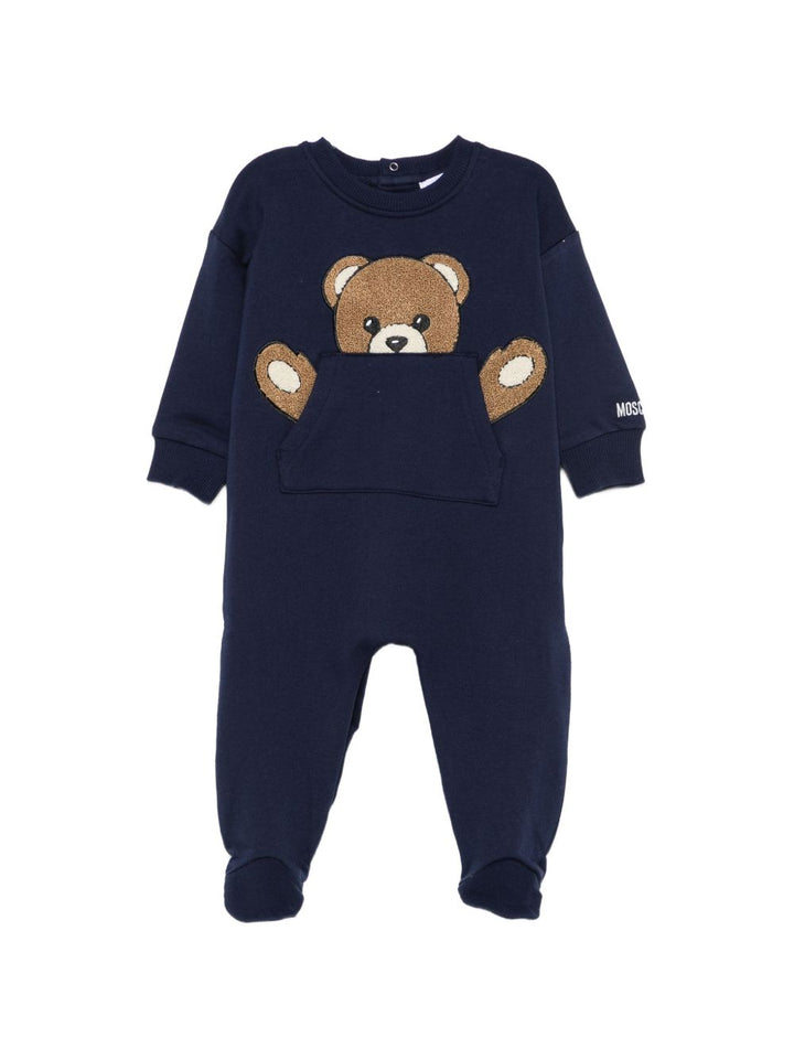 Tutina blu navy per neonato MUY09HLCA93 40016 Moschino Kids 
