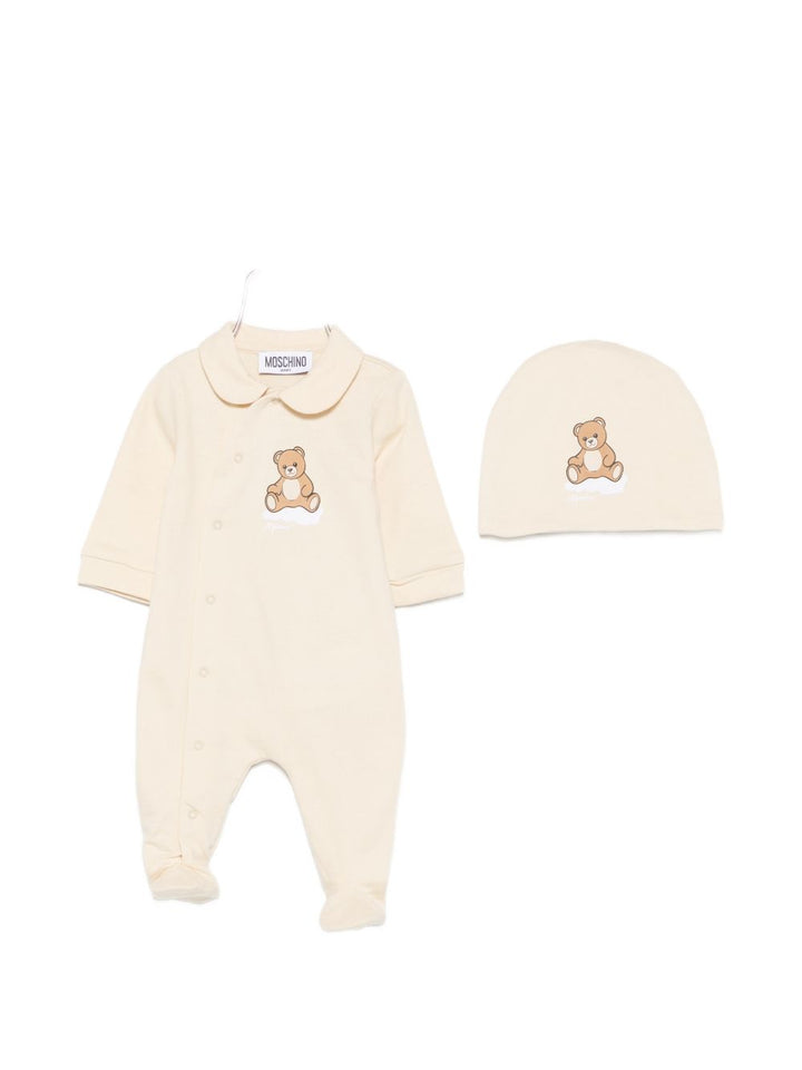 Tutina beige per neonato MUY09ILCA40 20404 Moschino Kids 