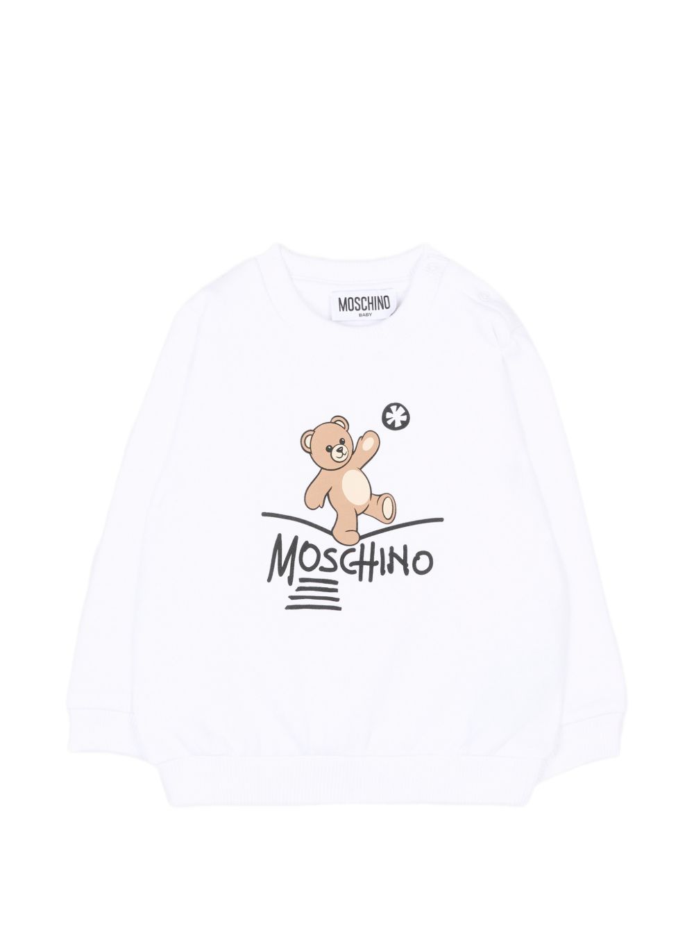 Felpa bianca per neonato MVF060LCA83 10101 Moschino Kids 