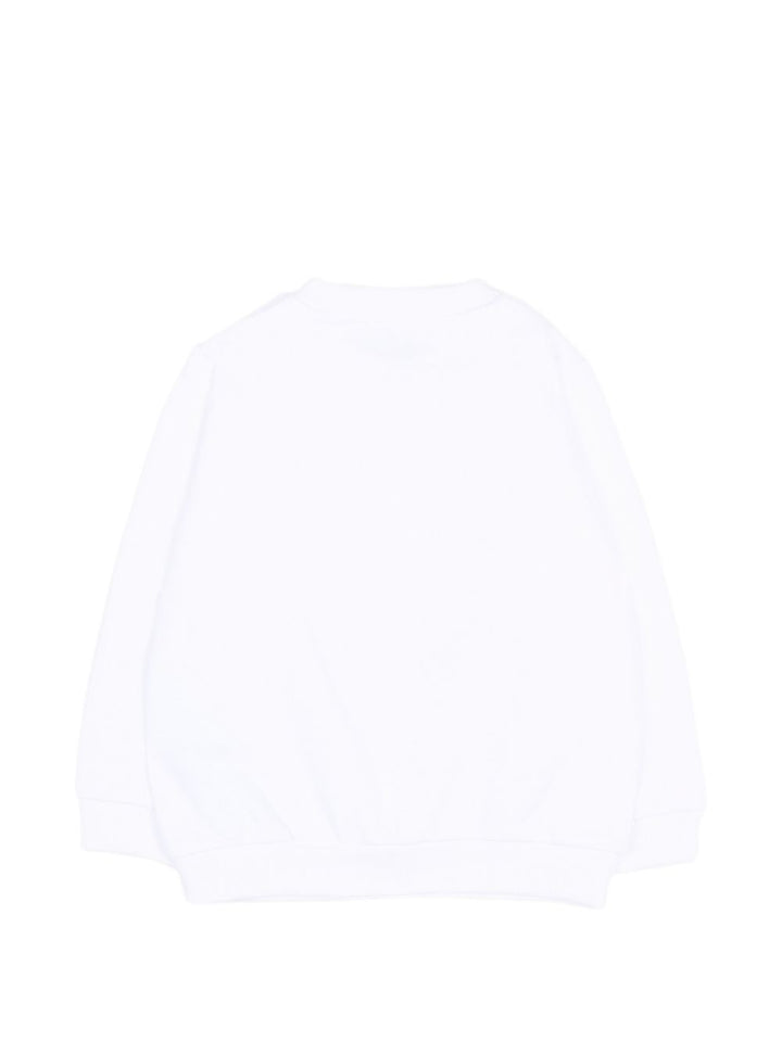 Felpa bianca per neonato MVF060LCA83 10101 Moschino Kids 