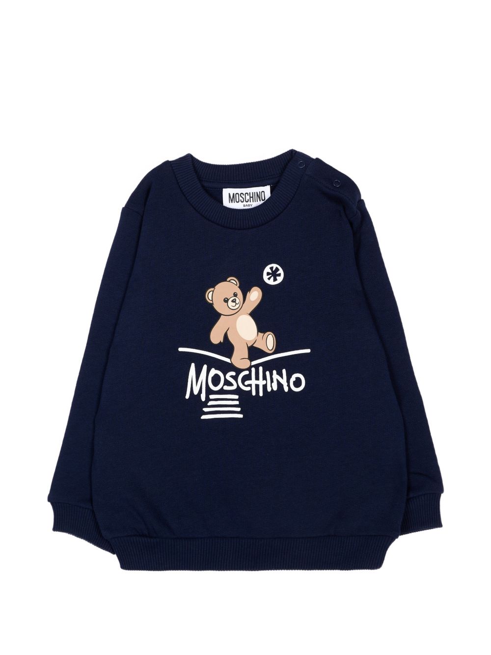 Felpa blu navy per bambino MVF060LCA83 40016 Moschino Kids 