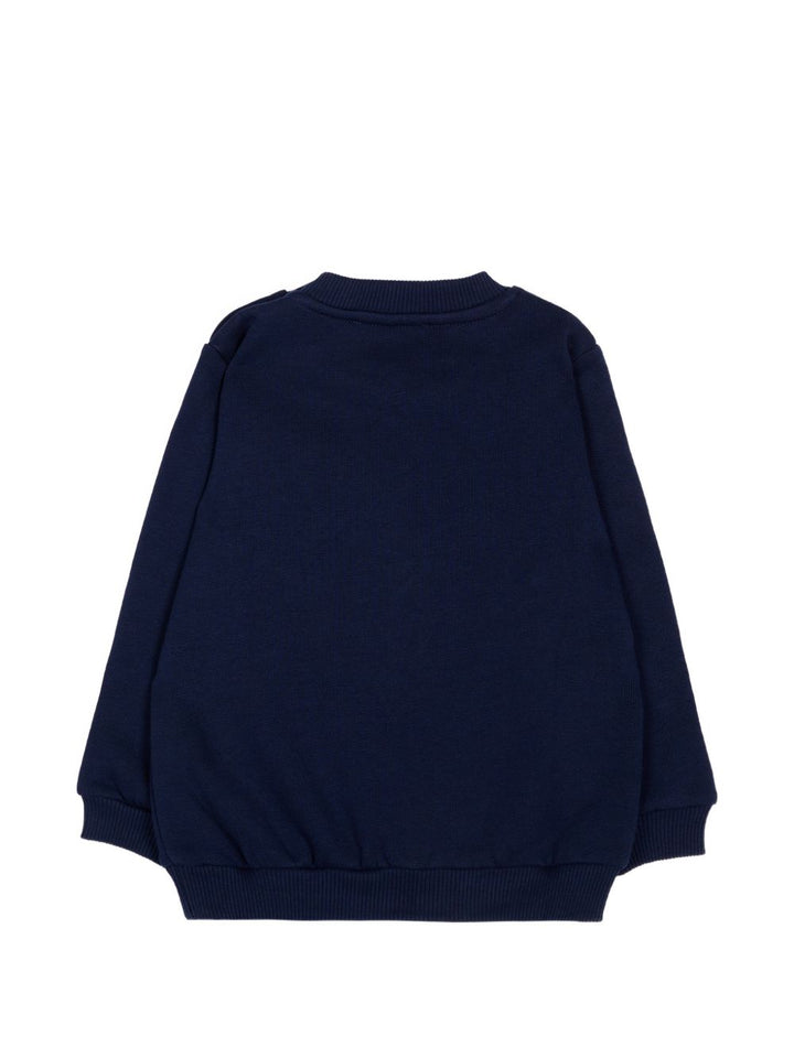 Felpa blu navy per bambino MVF060LCA83 40016 Moschino Kids 