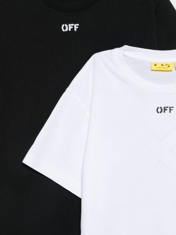 T-shirt bianco/nero per bambino OB2B002F26JER00190 961 Off White Kids 