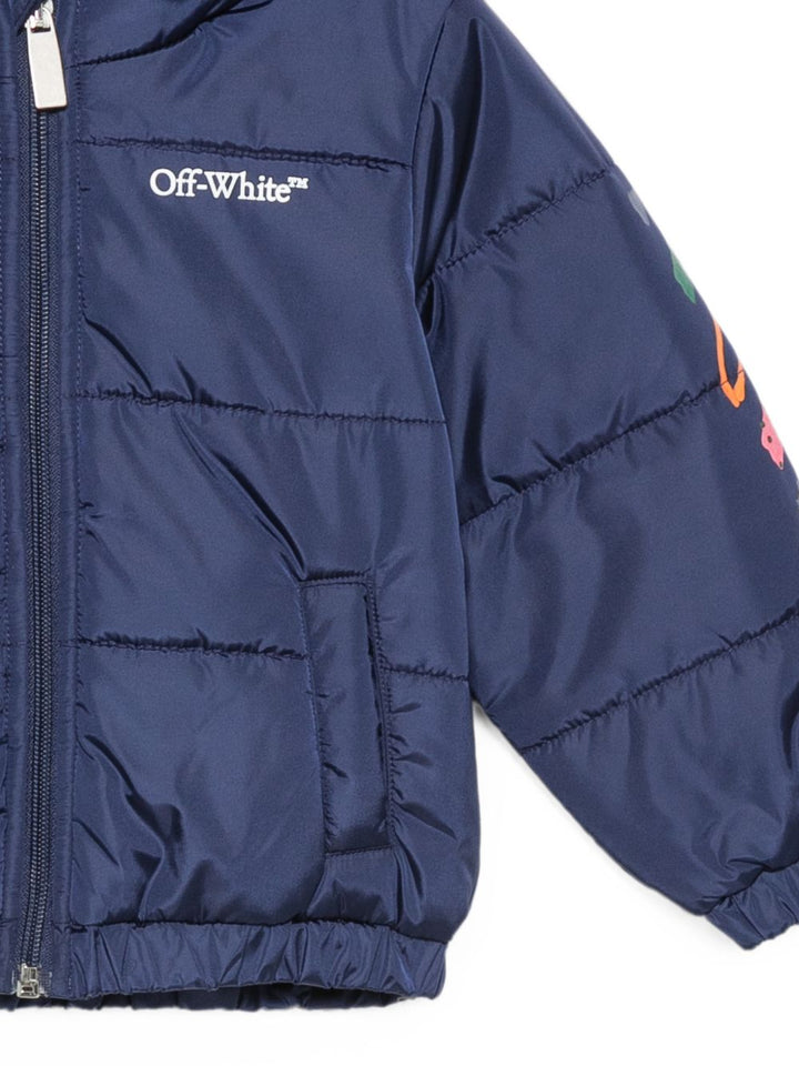 Giubbotto blu per neonato OB7X001F26FAB00140 405 Off White Kids 